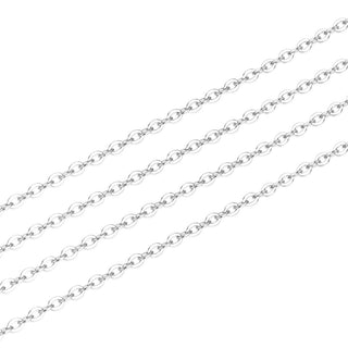 5 Feet 925 Sterling Silver Unfinished Flat Cable Chain Links, 1.5mm, Thin Small SSK-R3