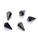2pcs Natural Black Obsidian Gemstone Pendant Drops, 25mm, G2P-M5