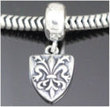 Solid 925 Sterling Silver Sacred Fleur De Lis Bead Charm