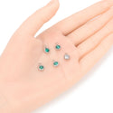 10pcs Grade A May Emerald Green Birthstone Charm Drops, Stainless Steel, Tarnish Resistant, 6mm, CCP32-5