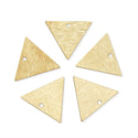 20pcs Brushed Raw Brass Triangle Pendant Drop, 18.5mm, Unplated/Uncoated, CF-A7