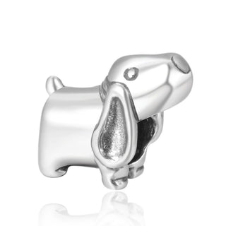 Cute Solid 925 Sterling Silver Dog Charm Puppy Bead, Compatible with Pandora All Other Charm...