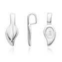 5pcs 925 Sterling Silver 16mm Glue On Bail, Pendant Clasp, 10.6mm Leaf Flat Pad Base, SS101