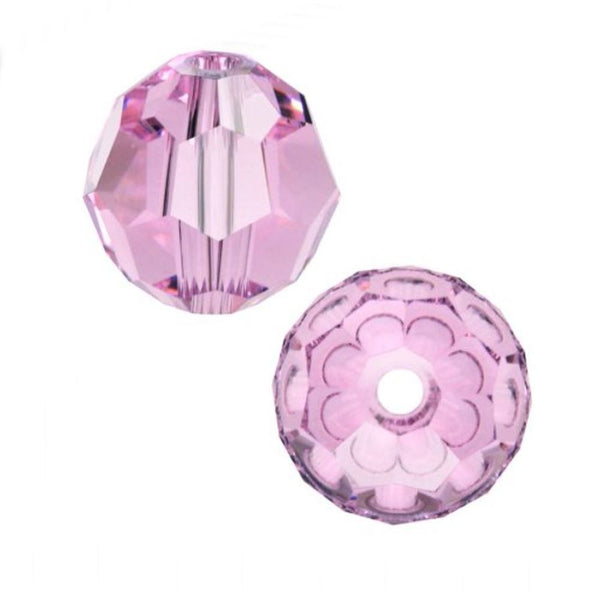 50pcs Adabele Austrian Faceted Round Crystal Beads #5000, Rosaline Pink, Size Selections: 4mm/6mm/8mm/10mm