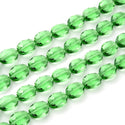 50pcs Creative Club Faceted Flat Oval Crystal Beads, Peridot Green, 16x12mm/Large, Hole ID 1.1mm, CCO-16