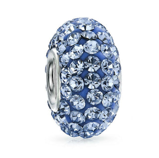 1pc 925 Sterling Silver December Blue Birthstone Bead Charm, 12.5x7.5mm, Hole ID 4.8mm, Fit Pandora All Other Bracelets, EC684-12