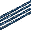 140pcs Creative Club Faceted Rondelle Crystal Glass Beads, Dark Sapphire Blue, 8x6mm, Hole ID 1.1mm, CCR820