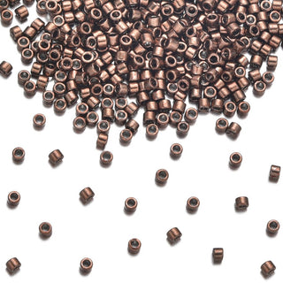 30g Miyuki Delica 11/0 Seed Beads, Nickel-Plated Dyed Cinnamon Brown DB460