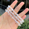 1 Strand Stretch Natural Clear Crystal White Quartz Free Form Gemstone Bracelet, 7-10mm Beads, Length Selections: 7 inch/7.5 inch