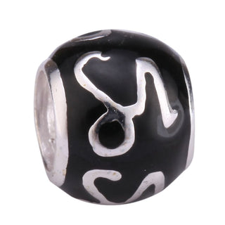 925 Sterling Silver Capricorn Zodiac Sign Bead Charm Black Enamel, Compatible with Pandora All...