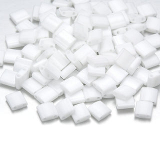 10g Miyuki Full Tila Square Seed Beads 5x5mm, Opaque White (TL-402)