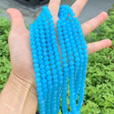 140pcs Creative Club Faceted Rondelle Crystal Glass Beads, Blue Turquoise Opal, 8x6mm, Hole ID 1.1mm, CCR831