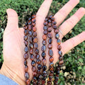 Natural Red Tiger Eye Gemstone Oval Tumbled Pebble Beads, Irregular, 6mm to 8mm, Hole ID 1mm, 15 Inch/1 Strand, GZ11-59