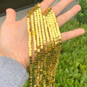 Grade A Natural Hematite Gemstone Cube Beads, Gold Plated, 2 strands/190pcs Beads, 4mm/Small Tiny, Hole ID 1mm, GFC-K3