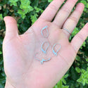 10pcs 925 Sterling Silver Leverback Earring Hooks, Tarnish Resistant Rhodium Plated, Open Ring, 17mm, SS54-3