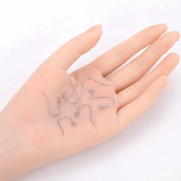 100pcs 316 Stainless Steel 23mm Ball End Fish Earring Hooks – 0.7mm Wire