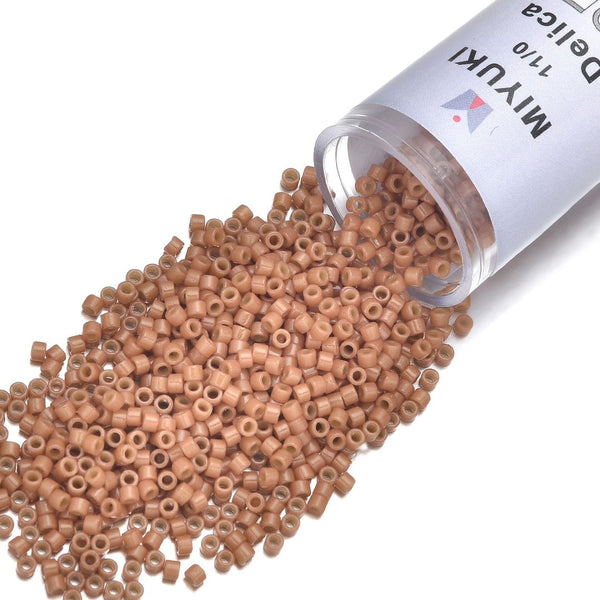 30g Miyuki Delica 11/0 Seed Beads, Duracoat Opaque Light Maple DB2107