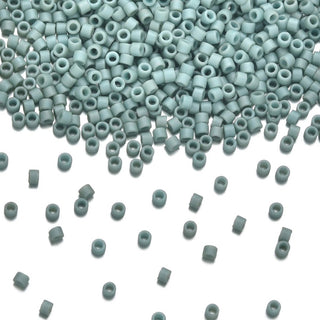 30g Miyuki Delica 11/0 Seed Beads, Opaque Matte Glazed Luster Seafoam DB374