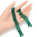 200pcs Creative Club Faceted Bicone Crystal Glass Beads, Emerald Green, 8mm (0.31 Inch), Hole ID 1.1mm, CCB824