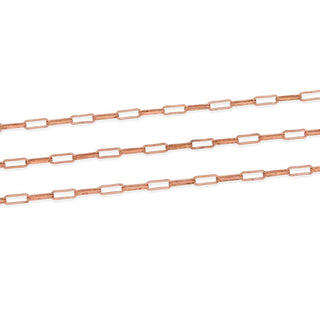 33 Feet Paperclip Cable Chain Link, Raw Copper Uncoated/Unplated, 6.8x2.4mm Large