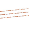 33 Feet Paperclip Cable Chain Link, Raw Copper Uncoated/Unplated, 7.5x3.5mm Large