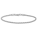 1pc 925 Sterling Silver 2.2mm Diamond Cut Braided Rope Chain Bracelet, Tarnish Resistant White Gold Plated, Length Selections: 7 inch/7.5 inch/8 inch