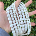 Natural Magnesite Imitated White Howlite Gemstone Round Beads, 6mm, Hole ID 1mm, 30 Inch, About 130pcs Beads, GR-F6