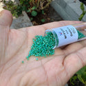 7.5g Miyuki Delica 11/0 Seed Beads, Translucent Matte Rainbow Green DB858