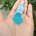 7.5g Miyuki Delica 11/0 Seed Beads, Glazed Luster Turquoise Green DB217