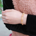1 Strand Stretch Natural Yellow Citrine Free Form Gemstone Bracelet, 7-10mm Beads, Length Selections: 7 inch/7.5 inch