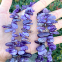 Natural Purple Amethyst Crystal Gemstone Stick Point Beads, Irregular, 7mm-23mm Long, Hole ID 1mm 1 Strand/15 Inch, GZ5-13