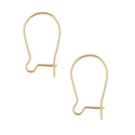 10pcs Real 1/20 14K Gold Filled Kidney Earring Hooks, 16mm, Thin 0.5mm/24 Gauge, JK1-N5