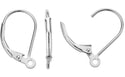 10pcs 925 Sterling Silver Leverback Earring Hooks, Tarnish Resistant Rhodium Plated, Open Ring, 17mm, SS8-3