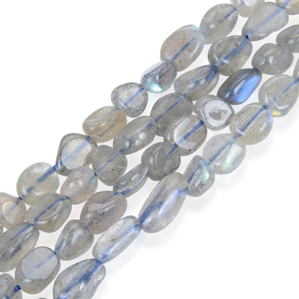 1 Strand Stretch Natural Grade A Blue Flash Labradorite Free Form Gemstone Bracelet, 5-8mm Small Beads, Length Selections: 7 inch/7.5 inch