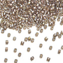 7.5g Miyuki Delica 11/0 Seed Beads, Moth-Lined Luster Crystal Clear DB2396