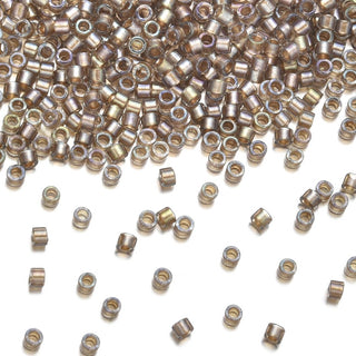 7.5g Miyuki Delica 11/0 Seed Beads, Moth-Lined Luster Crystal Clear DB2396