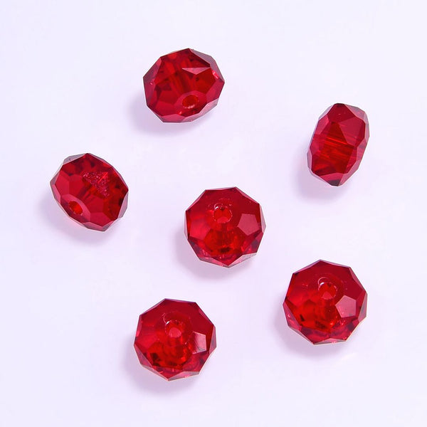 25pcs Adabele Austrian Faceted Donut Rondelle Crystal Beads #5045, Siam Red, 8mm x 5mm, Hole ID 1.2mm, SSO-805