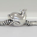 1pc Real Solid Sterling Silver Dancing Dolphin Peace Charm Bead, Compatible with Pandora All Other Charm Bracelets, EC527