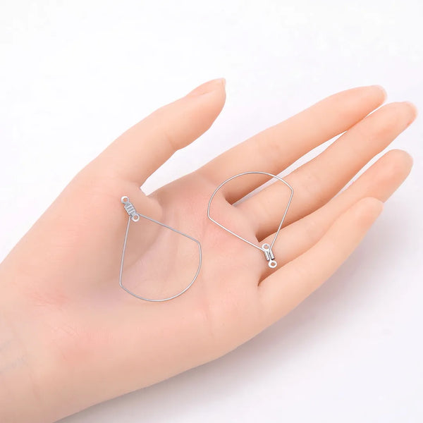 50pcs 304 Surgical Stainless Steel Circular Sector Beading Hoop Findings