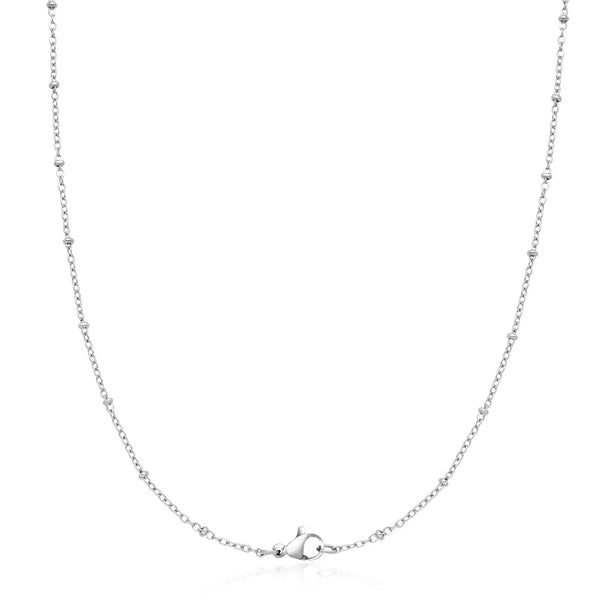 5pcs 304 Stainless Steel Beaded Cable Chain Necklaces (18 Inch/20 Inch/22 Inch)