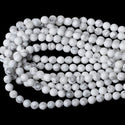 Natural White Howlite Gemstone Round Beads, 15 Inch/1 Strand, Size Selections: 4mm/6mm/8mm/10mm