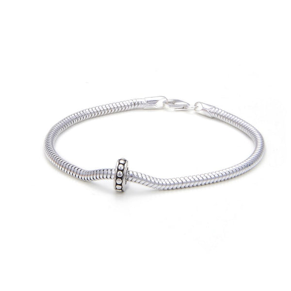 1pc 925 Sterling Silver Rubber Charm Holder Bead Stopper, Compatible with Pandora All Other 3mm Charm Bracelet, EC27-C3