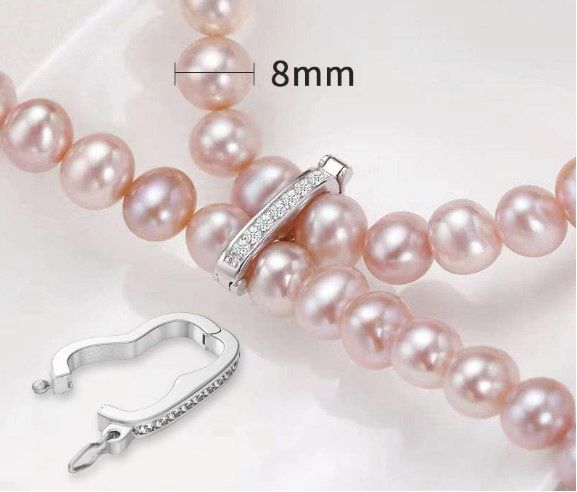 1pc Sterling Silver Hinged Necklace Shortener Enhancer Clasp, Cubic Zirconia CZ Diamond, Tarnish Resistant Rhodium Plated, Used for 8mm Beads, SS379