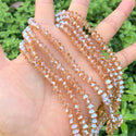 200pcs Creative Club Faceted Flat Bicone Rondelle Crystal Glass Beads #5305, Golden Shadow, 6x4mm Small, Hole ID 1mm, CC3R628