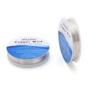2 Rolls Premium Tarnish Resistant Round Jewelry Copper Wire, Sterling Silver Plated Copper, Wire Gauge Selections: 0.5mm/0.6mm/0.7mm/0.8mm/1mm