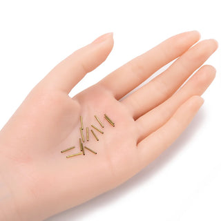 100pcs Smooth 10mm Tube Beads, Antique Bronze Plated Brass, Tarnish Resistant, Hole ID Selections: 0.5mm/1.5mm/2.4mm