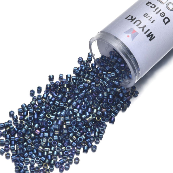 30g Miyuki Delica 11/0 Seed Beads, Night Sky-Lined Luster Clear DB2386