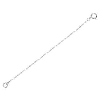 2pcs Sterling Silver Chain Extender with Clasp, Rhodium Plated Chain Extension, Thin Small, Length Selections: 2 inch/3 inch/4 inch/5 inch/6 inch