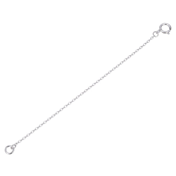 2pcs Sterling Silver Chain Extender with Clasp, Rhodium Plated Chain Extension, Thin Small, Length Selections: 2 inch/3 inch/4 inch/5 inch/6 inch