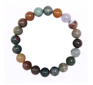 1 Strand Stretch Natural Indian Agate Beaded Gemstone Bracelet, 8mm Bead, Length Selections: 7 inch/7.5 inch/8 inch/8.5 inch